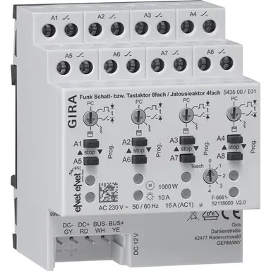 Gira 543500 schakelactor 8-voudig of jaloezieactor 4-voudig eNet