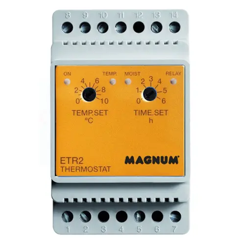 Magnum 900056 ETR-2 DIN-Rail Thermostaat temp/vocht 16Amp/230V