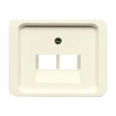 Busch-Jaeger 1803-02-22G centraalplaat RJ45 wandcontactdoos 2-voudig Alpha creme glans OP=OP