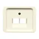 Busch-Jaeger 1803-02-22G centraalplaat RJ45 wandcontactdoos 2-voudig Alpha creme glans OP=OP