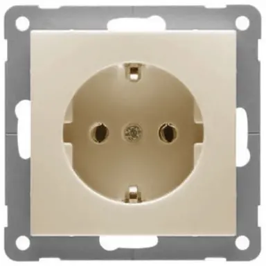 PEHA 11.6511.03 wandcontactdoos randaarde steekklem Badora creme OP=OP