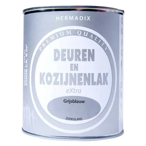 Hermadix 25.754.14 deuren en kozijnenlak extra grijsblauw zijdeglans 750ml OP=OP