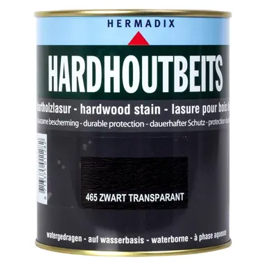 Hermadix 25.846.51 hardhoutbeits 465 zwart transparant 750ml OP=OP