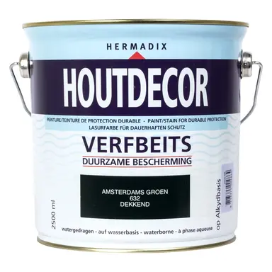 Hermadix 25.863.22 houtdecor verfbeits 632 amsterdams groen 2500ml OP=OP