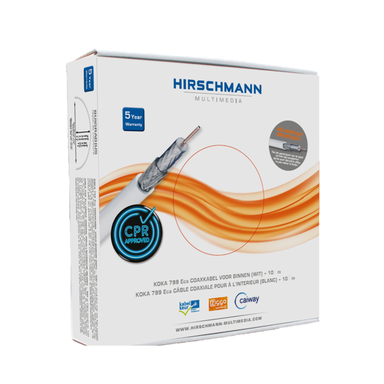 Hirschmann KOKA799WIT-10M KOKA 799 ECA coax kabel wit rol 10 meter OP=OP