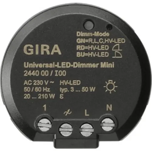 Gira 244000 universele mini LED-dimmer 3-50 Watt