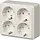 Busch-Jaeger 404EA opbouw wandcontactdoos 4-voudig randaarde wit