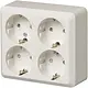 Busch-Jaeger 404EA opbouw wandcontactdoos 4-voudig randaarde wit