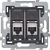 Niko 170-79256 draagring 2x RJ45 STP CAT5E vlakke uitvoering geschikt voor PoE