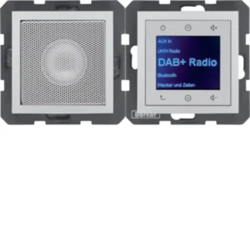 Berker 30801404 radio touch met luidspreker DAB+ Bluetooth S1/B3/B7 aluminium mat