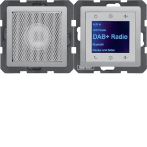 Berker 30806084 radio touch met luidspreker DAB+ Bluetooth Q1/Q3/Q7 aluminium