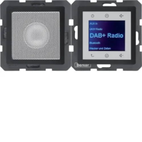 Berker 30806086 radio touch met luidspreker DAB+ Bluetooth Q1/Q3/Q7 antraciet