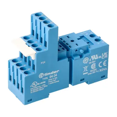 Finder 94.04 relaisvoet 14-pins DIN-rail 35 mm tbv tijd-,indicatie- en EMC module