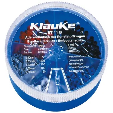 Klauke ST11B assortimentsdoos met adereindhulzen 0,5 - 2,5 mm²
