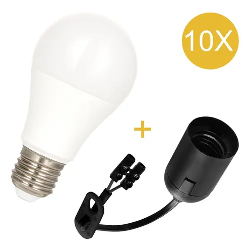 Bailey 140818 verhuisfitting E27 + LED lamp 10 Watt set van 10 stuks