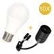 Bailey 140818 verhuisfitting E27 + LED lamp 10 Watt set van 10 stuks
