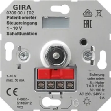 Gira 030900 potentiometer met schakelaar 1-10 Volt