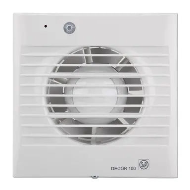 Soler & Palau DECOR-100 CDZ muurventilator met instelbare nalooptimer en bewegingsmelder wit