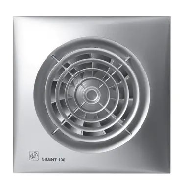 Soler & Palau SILENT-100 CRZ SILVER muurinbouwventilator met instelbare nalooptimer zilver