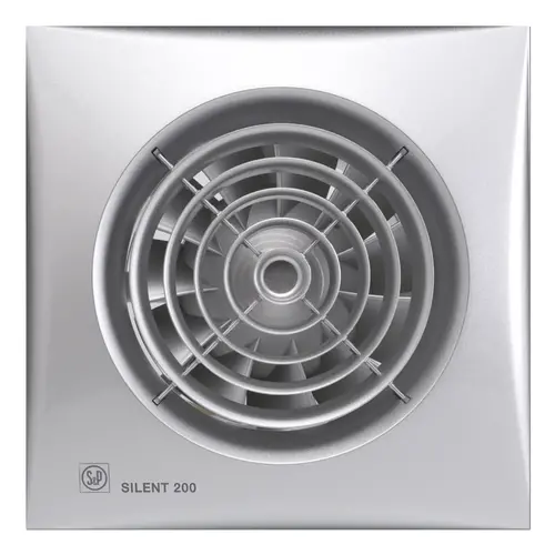 Soler & Palau SILENT-200 CZ SILVER muurventilator met terugslagklep 116mm 180m3 zilver