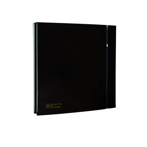 Soler & Palau SILENT-100 CHZ BLACK DESIGN - 4C muurinbouwventilator met instelbare nalooptimer en hygrostaat zwart