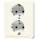 JUNG 5020 NU wandcontactdoos 2-voudig randaarde voor enkele inbouwdoos CD500 creme