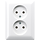 JUNG AS 5010 U WW wandcontactdoos vlak zonder randaarde 2-voudig AS500 alpine wit