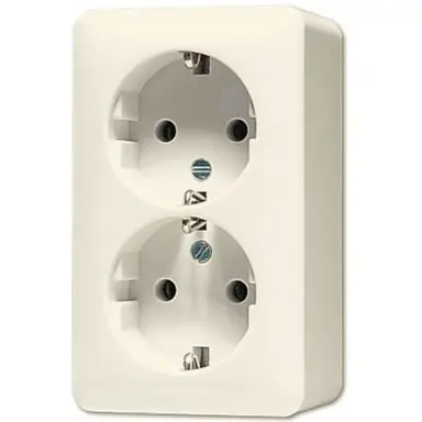 JUNG 6020 A opbouw wandcontactdoos 2-voudig randaarde AP600 creme
