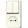 JUNG 645 A opbouw combinatie serieschakelaar/wandcontactdoos zonder randaarde AP600 creme