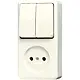 JUNG 645 A opbouw combinatie serieschakelaar/wandcontactdoos zonder randaarde AP600 creme