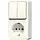 JUNG 675 A opbouw combinatie serieschakelaar/wandcontactdoos randaarde AP600 creme