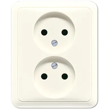 JUNG 5010 KIU wandcontactdoos vlak zonder randaarde Safety+ CD500 creme