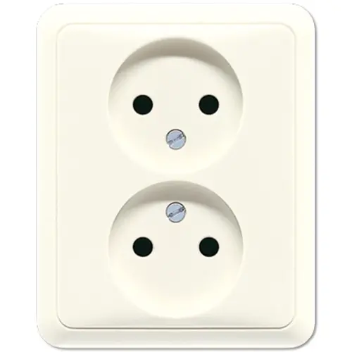JUNG 5010 KIU wandcontactdoos vlak zonder randaarde Safety+ CD500 creme