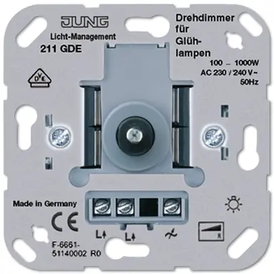 JUNG 211 GDE hoog-vermogen dimmer 100-1000W