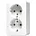 JUNG 6020 A WW opbouw wandcontactdoos 2-voudig randaarde AP600 alpine wit