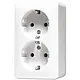 JUNG 6020 A WW opbouw wandcontactdoos 2-voudig randaarde AP600 alpine wit