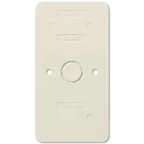 JUNG 328-676 bodemplaat 2-voudig combinaties schakelaar/contactdoos vlamwerend AP600 creme