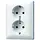 JUNG AS 5020 NKIU WW wandcontactdoos randaarde Safety+ 2-voudig voor enkele inbouwdoos Safety+ AS500 alpine wit