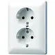 JUNG AS 5020 NKIU WW wandcontactdoos randaarde Safety+ 2-voudig voor enkele inbouwdoos Safety+ AS500 alpine wit