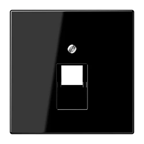 JUNG LS 969-1 UA SW centraalplaat 1-voudig tbv RJ45 wandcontactdoos LS990 zwart glans