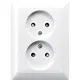 JUNG AS 5010 KIU WW wandcontactdoos vlak zonder randaarde Safety+ 2-voudig AS500 alpine wit