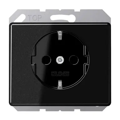 JUNG SL 520 NKI SW wandcontactdoos randaarde Safety+ SL500 zwart glans OP=OP