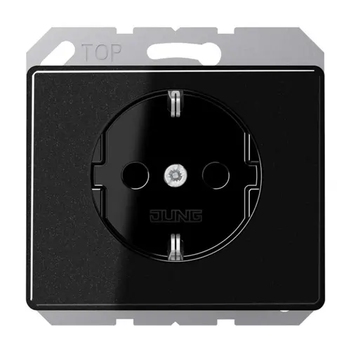 JUNG SL 520 NKI SW wandcontactdoos randaarde Safety+ SL500 zwart glans OP=OP