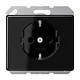 JUNG SL 520 NKI SW wandcontactdoos randaarde Safety+ SL500 zwart glans OP=OP