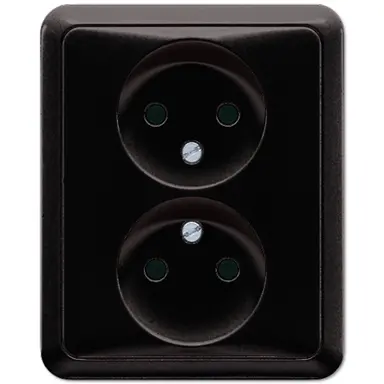 JUNG CD 5010 SW wandcontactdoos vlak zonder randaarde CD500 zwart glans