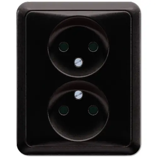 JUNG CD 5010 SW wandcontactdoos vlak zonder randaarde CD500 zwart glans