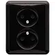 JUNG CD 5010 SW wandcontactdoos vlak zonder randaarde CD500 zwart glans