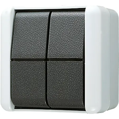 JUNG 835 W drukcontact 2-voudig 2 maakcontact opbouw IP44 WG800