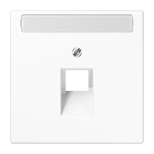 JUNG LS 969-1 NAUA WW centraalplaat 1-voudig met tekstvenster tbv RJ45 wandcontactdoos LS990 alpine wit
