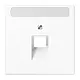 JUNG LS 969-1 NAUA WW centraalplaat 1-voudig met tekstvenster tbv RJ45 wandcontactdoos LS990 alpine wit